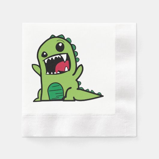 Baby Dinosaurier Cartoon Serviette (Vorderseite)