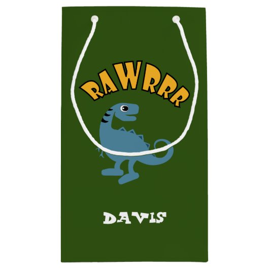 Baby Dinosaurier Design - Geschenktasche - Klein Kleine Geschenktüte (Rückseite)