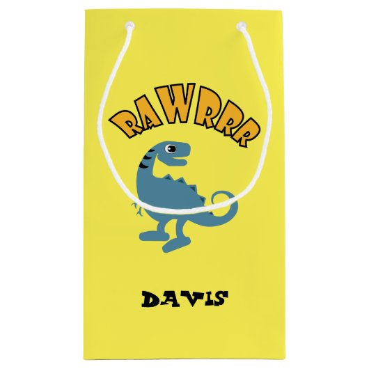 Baby Dinosaurier Design - Geschenktasche - Klein Kleine Geschenktüte (Rückseite)