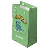 Baby Dinosaurier Design - Geschenktasche - Klein Kleine Geschenktüte (Rückseite Schrägansicht)
