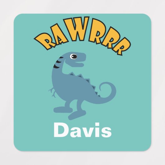 Baby Dinosaurier Design - Kleines Quadrat-Bekleidu Etiketten (Design 1)