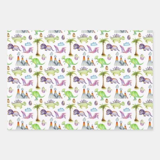 Baby Dinosaurier, die Eier hacken Geschenkpapier Set (Vorderseite 2)