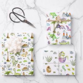 Baby Dinosaurier, die Eier hacken Geschenkpapier Set