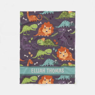 Baby Dinosaurier Dino Boys Personalisiert Monogram Fleecedecke