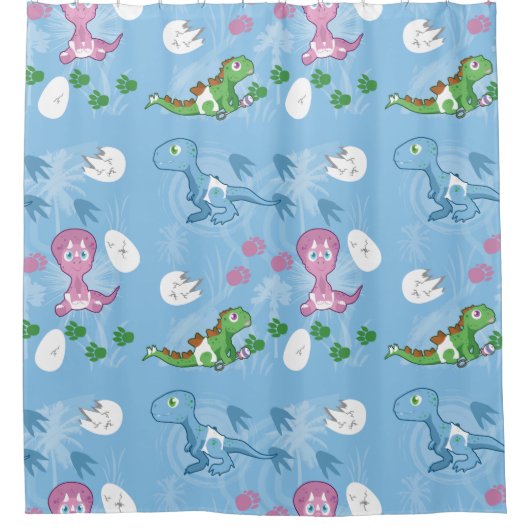 Baby Dinosaurier Duschvorhang (Vorderseite)