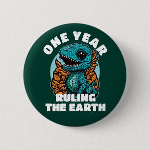 Baby Dinosaurier Ein Jahr alt Geburtstag Button