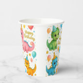 Baby Dinosaurier Geburtstagspapier Tasse! Pappbecher (Links)