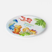 Baby Dinosaurier Geburtstagsparty Pappteller (Schrägansicht)