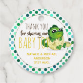 Baby Dinosaurier Hatching Ei Boys Girls Dusche Geschenkanhänger (Vorderseite)