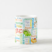 Baby Dinosaurier personalisierte Jungs Name Kaffeetasse (Mittel)