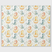 Baby-Dinosaurier und Babydusche Packpapier (Flach)