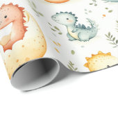 Baby-Dinosaurier und Babydusche Packpapier (Rolleneckpunkt)