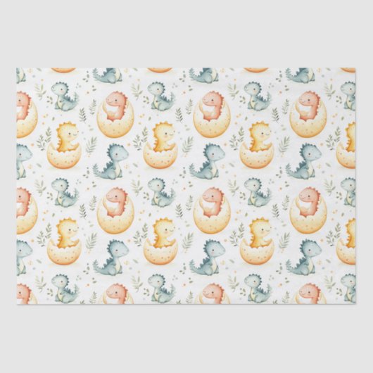 Baby-Dinosaurier und Babydusche Seidenpapier (Vorderseite)