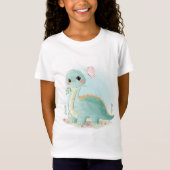Baby Dinosaurier und Schmetterling T-Shirt (Vorderseite)