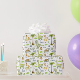 Baby Dinosaurier und Turtles Geschenkpapier