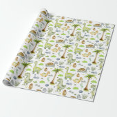 Baby Dinosaurier und Turtles Geschenkpapier (Ungerollt)