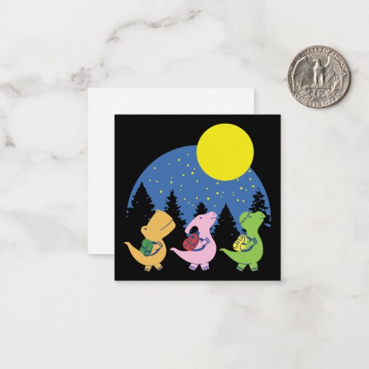 Baby Dinosaurier zurück zur Schule Mitteilungskarte (Vorderseite/Rückseite Beispiel)