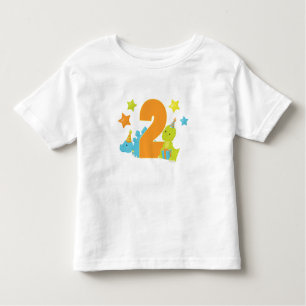 Baby-Dinosaurier zwei Jährig-Geburtstags-Shirt Kleinkind T-shirt