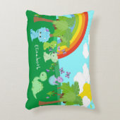 Baby Dinosaurs with Butterflies, Rainbow und Sun Dekokissen (Vorderseite(Vertikal))