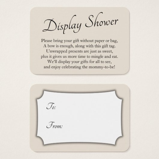 Baby Display Shower Cream Gift Card (Vorne & Hinten)