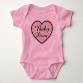 Baby Diva Heart Bodysuit Baby Strampler (Vorderseite)