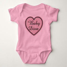 Baby Diva Heart Bodysuit Baby Strampler