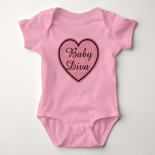 Baby Diva Heart Bodysuit Baby Strampler (Vorderseite)