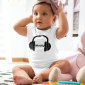 Baby DJ Kopfhörer, Baby Bodysuit Hipster Baby, Baby Strampler