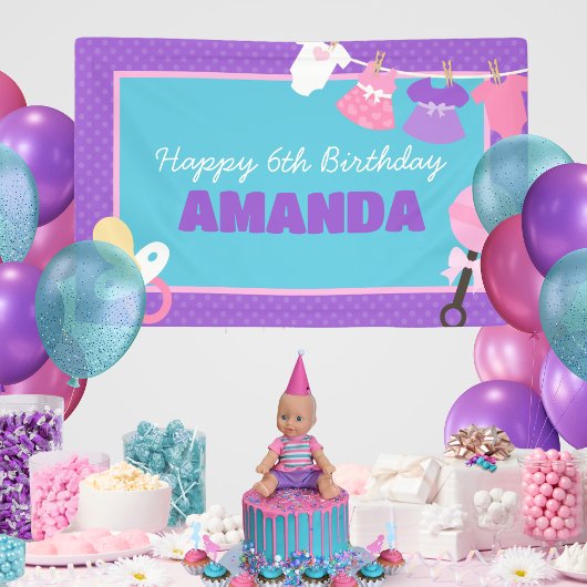 Baby Doll Birthday Hangbanner Banner