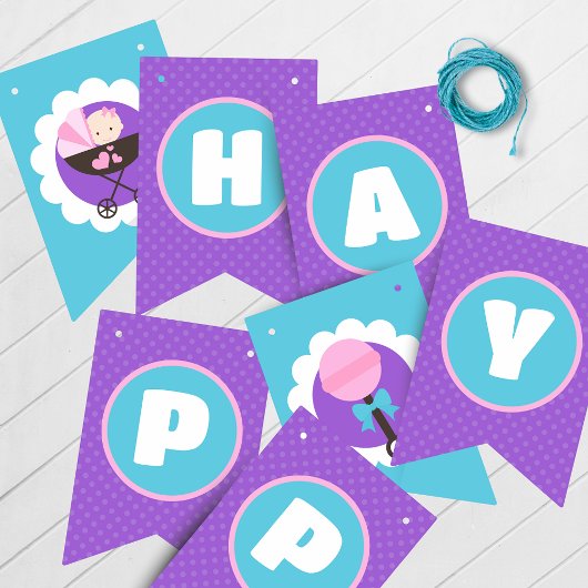 Baby Doll Happy Birthday Hanging Banner