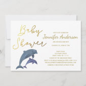 Baby-Dolphin-Boy oder Girl-Baby-Dusche Einladung (Vorderseite)