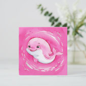 Baby Dolphin Einladung (Stehend Vorderseite)