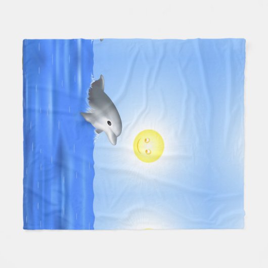 Baby Dolphin Fleecedecke (Vorderseite (Horizontal))
