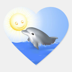 Baby Dolphin Herz-Aufkleber