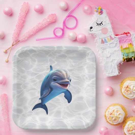 Baby Dolphin Platter Pappteller (Party)