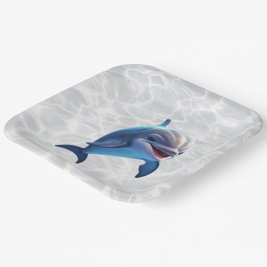 Baby Dolphin Platter Pappteller (Gewinkelt)