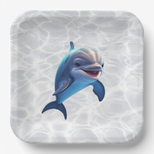 Baby Dolphin Platter Pappteller (Vorderseite)