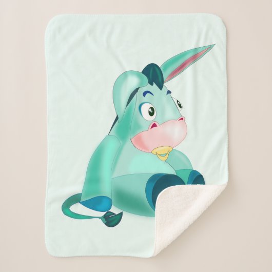 Baby Donkey - Blau - Fun Painting Sherpadecke (Vorderseite)