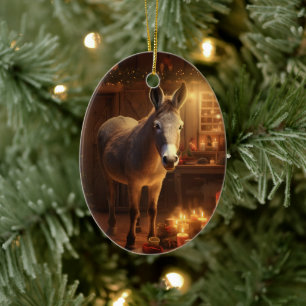 Baby Donkey Familie Ornament, Esel Liebhaber Gesch Keramik Ornament