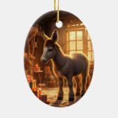 Baby Donkey Familie Ornament, Esel Liebhaber Gesch Keramik Ornament (Hinten)