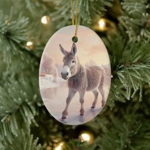 Baby Donkey Familie Ornament, Esel Liebhaber Gesch Keramik Ornament