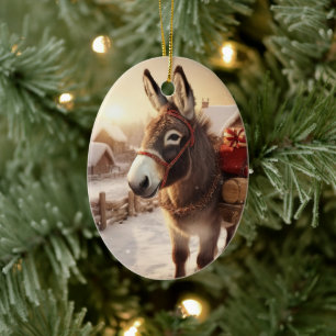 Baby Donkey Familie Ornament, Esel Liebhaber Gesch Keramik Ornament