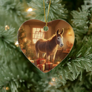 Baby Donkey Familie Ornament, Esel Liebhaber Gesch Keramik Ornament