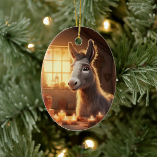 Baby Donkey Familie Ornament, Esel Liebhaber Gesch Keramik Ornament