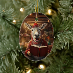 Baby Donkey Familie Ornament, Esel Liebhaber Gesch Keramik Ornament