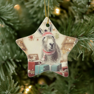 Baby Donkey Familie Ornament, Esel Liebhaber Gesch Keramik Ornament