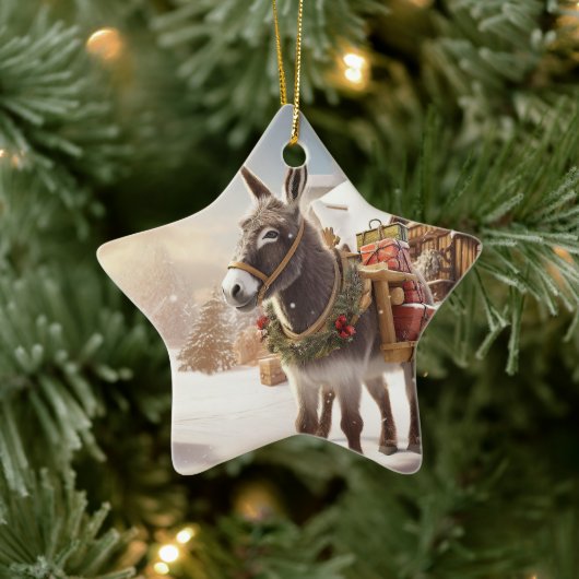 Baby Donkey Familie Ornament, Esel Liebhaber Gesch Keramik Ornament (Baum)