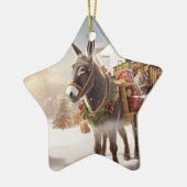 Baby Donkey Familie Ornament, Esel Liebhaber Gesch Keramik Ornament (Links)
