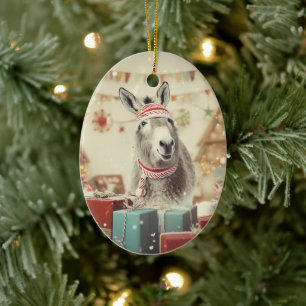 Baby Donkey Familie Ornament, Esel Liebhaber Gesch Keramik Ornament