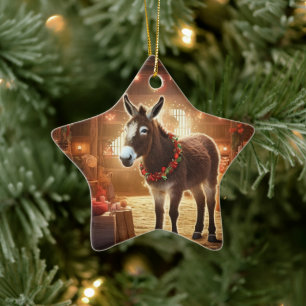 Baby Donkey Familie Ornament, Esel Liebhaber Gesch Keramik Ornament